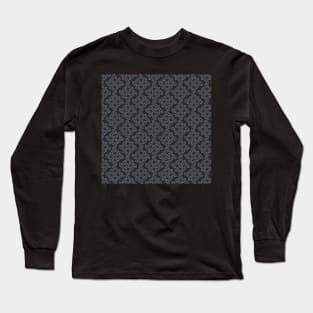 Silver Geometric Abstract Pattern Long Sleeve T-Shirt